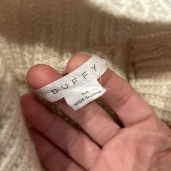 Duffy Sweater Womens Medium Yellow Ombré Boxy Cashmere Wool High Neck Jumper - Picture 2 of 5